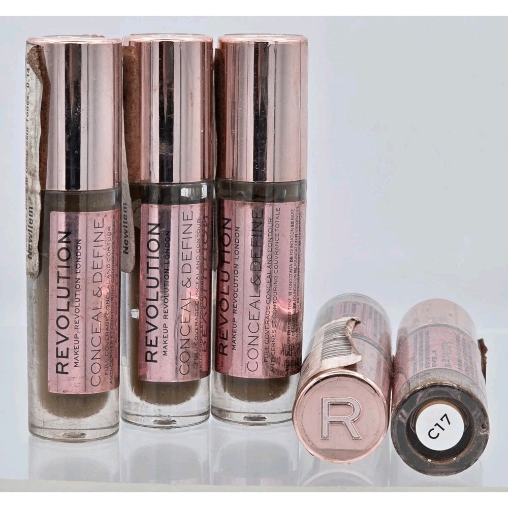 5 Lot Makeup Revolution Conceal&Define Full Coverage Concealer&Contour All Shade